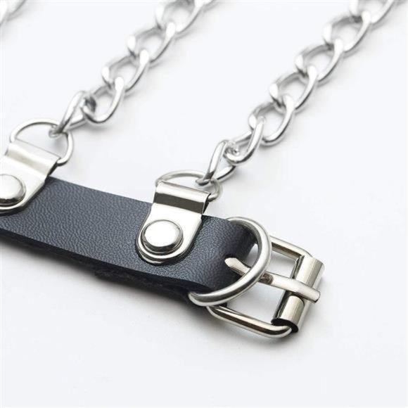 Zoestar Leather Waist Belt Punk Tassel Metal Body Cage for Women main image 6